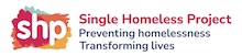 Single Homeless Project's logo takes you to their list of jobs